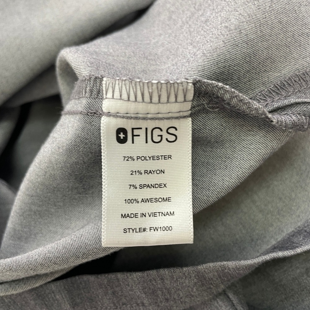 FIGS Catarina One-Pocket Charcoal Gray Heather Scrub Top Women's XXS - Picture 9 of 10